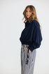 Holiday Ripple Shirt Navy Holiday The Label James St Boutique