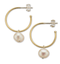 Palas Brs+slv small hoop pearl earrings